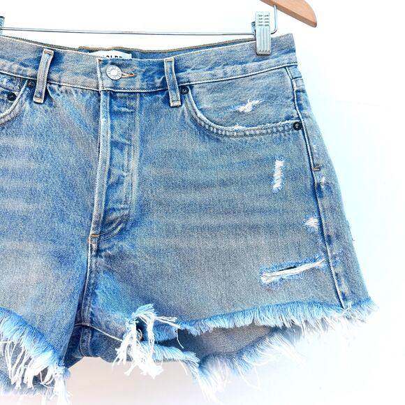 Agolde Parker Vintage Cut Off Jean Shorts Button Fly Encore Medium Wash 30 - Picture 6 of 7